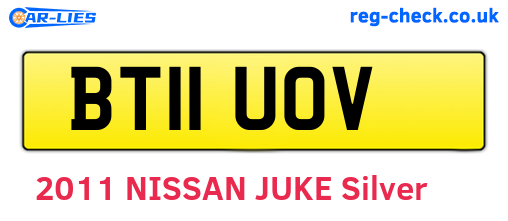 BT11UOV are the vehicle registration plates.