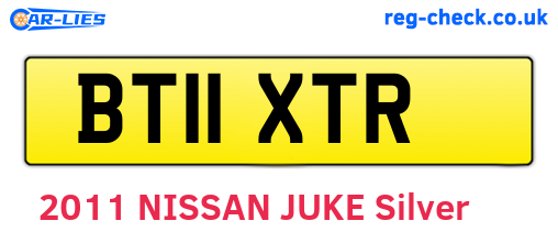 BT11XTR are the vehicle registration plates.