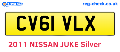 CV61VLX are the vehicle registration plates.