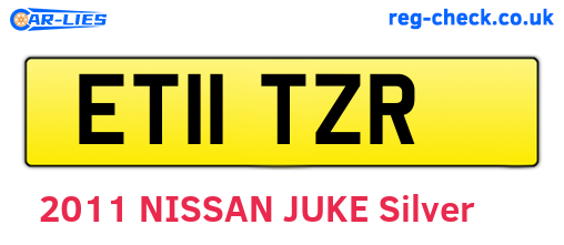ET11TZR are the vehicle registration plates.