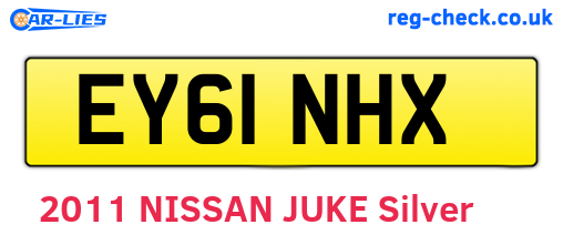 EY61NHX are the vehicle registration plates.