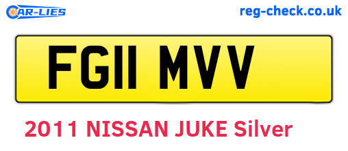 FG11MVV are the vehicle registration plates.