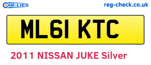 ML61KTC are the vehicle registration plates.