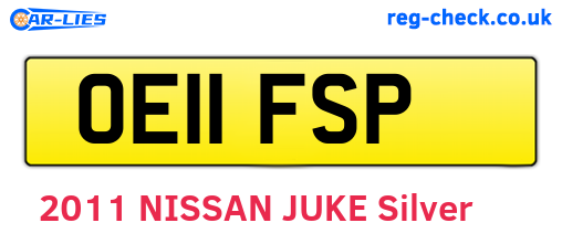OE11FSP are the vehicle registration plates.