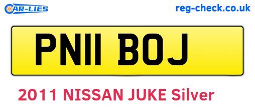 PN11BOJ are the vehicle registration plates.