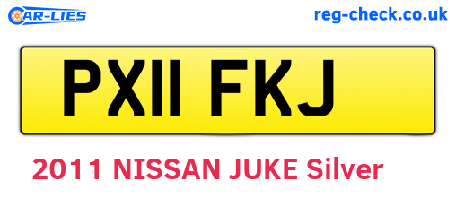 PX11FKJ are the vehicle registration plates.