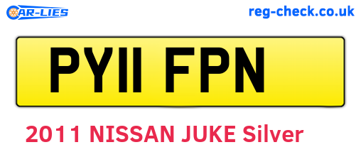 PY11FPN are the vehicle registration plates.