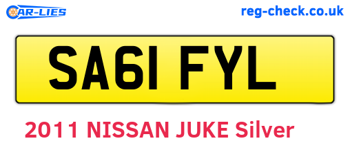 SA61FYL are the vehicle registration plates.