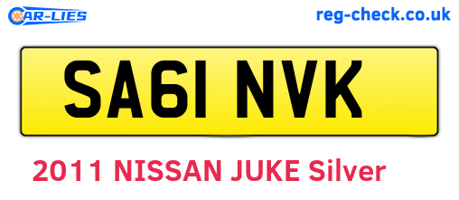 SA61NVK are the vehicle registration plates.