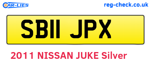 SB11JPX are the vehicle registration plates.