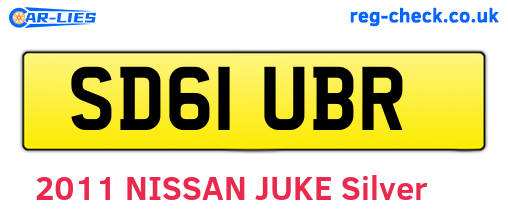 SD61UBR are the vehicle registration plates.