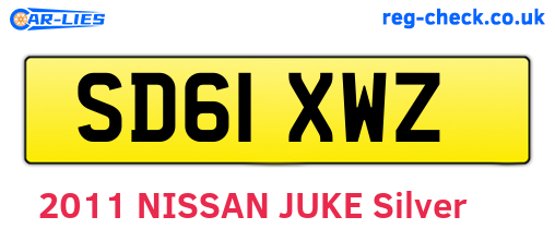 SD61XWZ are the vehicle registration plates.