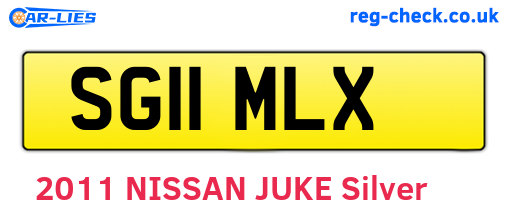 SG11MLX are the vehicle registration plates.