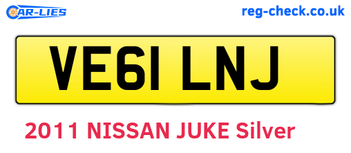 VE61LNJ are the vehicle registration plates.
