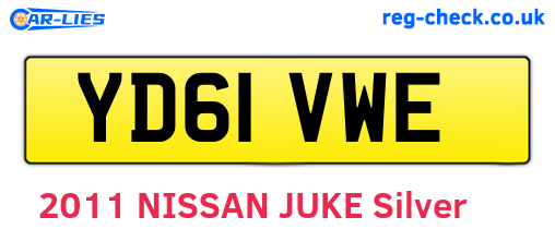 YD61VWE are the vehicle registration plates.
