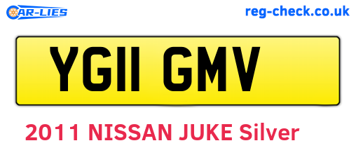 YG11GMV are the vehicle registration plates.