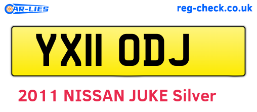 YX11ODJ are the vehicle registration plates.