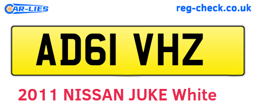 AD61VHZ are the vehicle registration plates.
