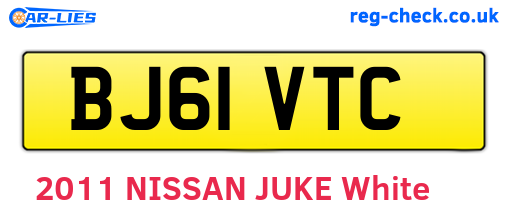 BJ61VTC are the vehicle registration plates.