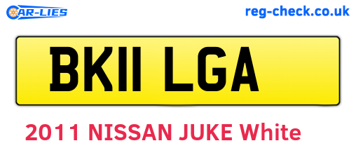 BK11LGA are the vehicle registration plates.