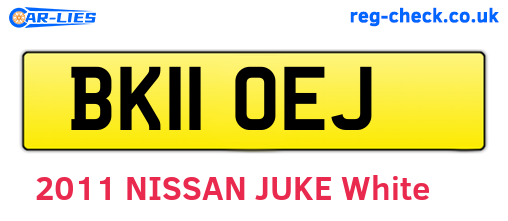 BK11OEJ are the vehicle registration plates.