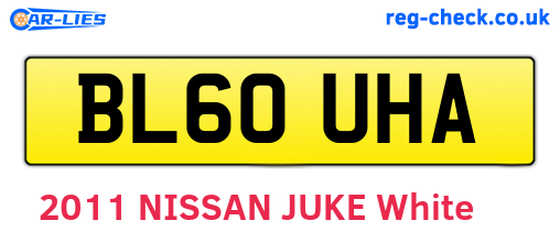 BL60UHA are the vehicle registration plates.