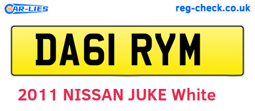 DA61RYM are the vehicle registration plates.