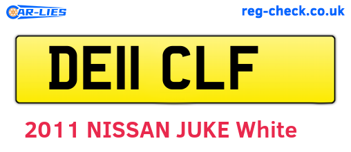 DE11CLF are the vehicle registration plates.