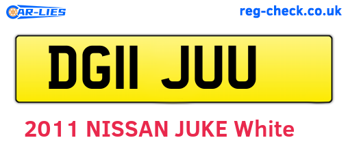 DG11JUU are the vehicle registration plates.