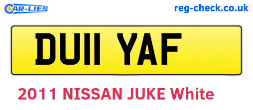 DU11YAF are the vehicle registration plates.