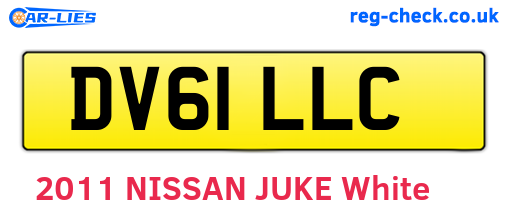 DV61LLC are the vehicle registration plates.