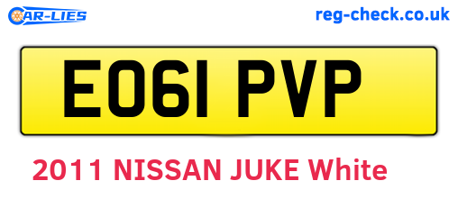 EO61PVP are the vehicle registration plates.