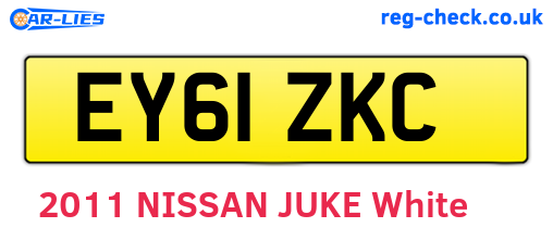 EY61ZKC are the vehicle registration plates.