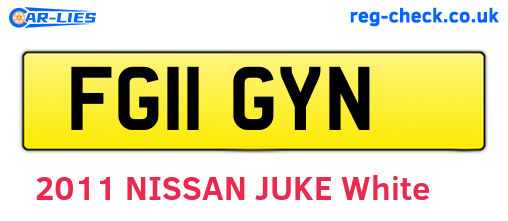 FG11GYN are the vehicle registration plates.