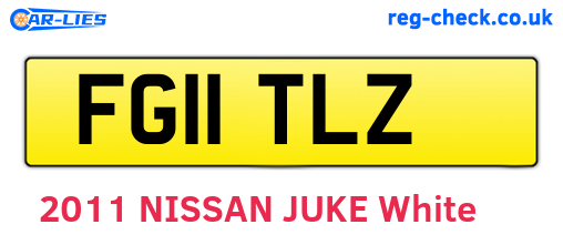 FG11TLZ are the vehicle registration plates.