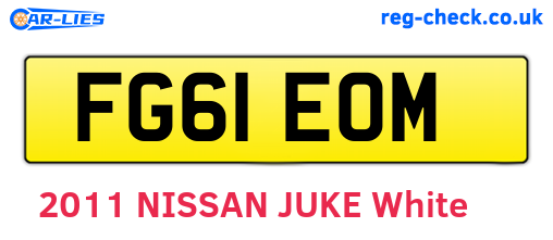 FG61EOM are the vehicle registration plates.