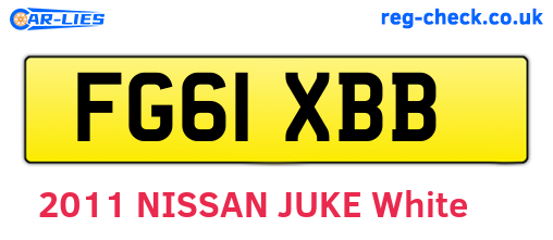 FG61XBB are the vehicle registration plates.