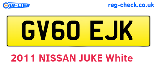 GV60EJK are the vehicle registration plates.