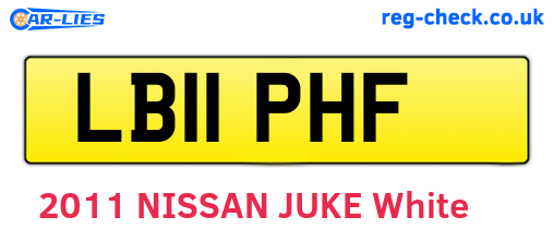 LB11PHF are the vehicle registration plates.