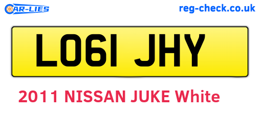 LO61JHY are the vehicle registration plates.