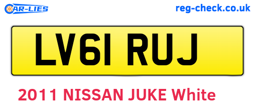 LV61RUJ are the vehicle registration plates.