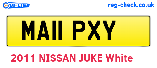 MA11PXY are the vehicle registration plates.