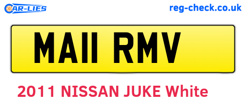 MA11RMV are the vehicle registration plates.