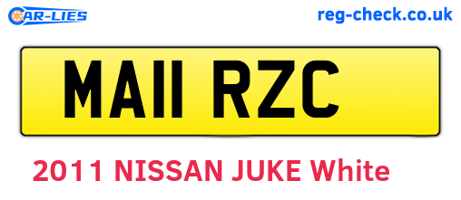 MA11RZC are the vehicle registration plates.