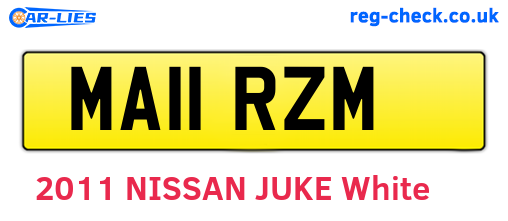 MA11RZM are the vehicle registration plates.