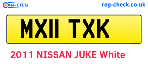 MX11TXK are the vehicle registration plates.