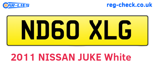 ND60XLG are the vehicle registration plates.