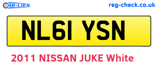 NL61YSN are the vehicle registration plates.