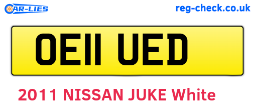 OE11UED are the vehicle registration plates.