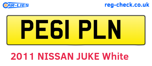 PE61PLN are the vehicle registration plates.